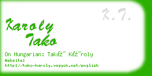 karoly tako business card